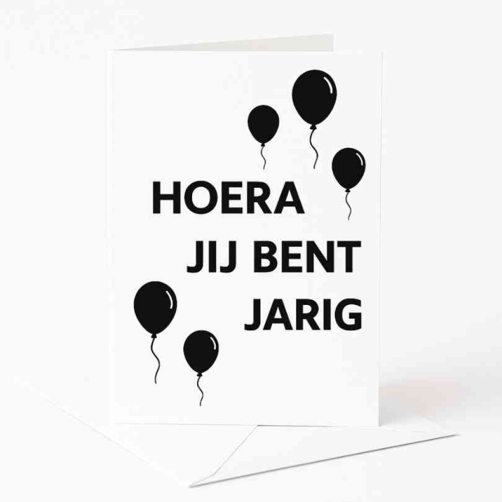 Wenskaart "Hoera Jij Bent Jarig" – 120 x 170 mm – Inclusief Envelop