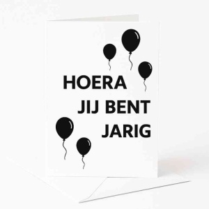 Wenskaart "Hoera Jij Bent Jarig" – 120 x 170 mm – Inclusief Envelop