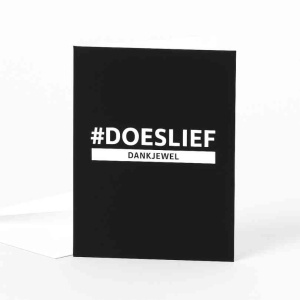 Wenskaart – "#DOESLIEF – Dankjewel" – Minimalistisch Design – Inclusief Envelop