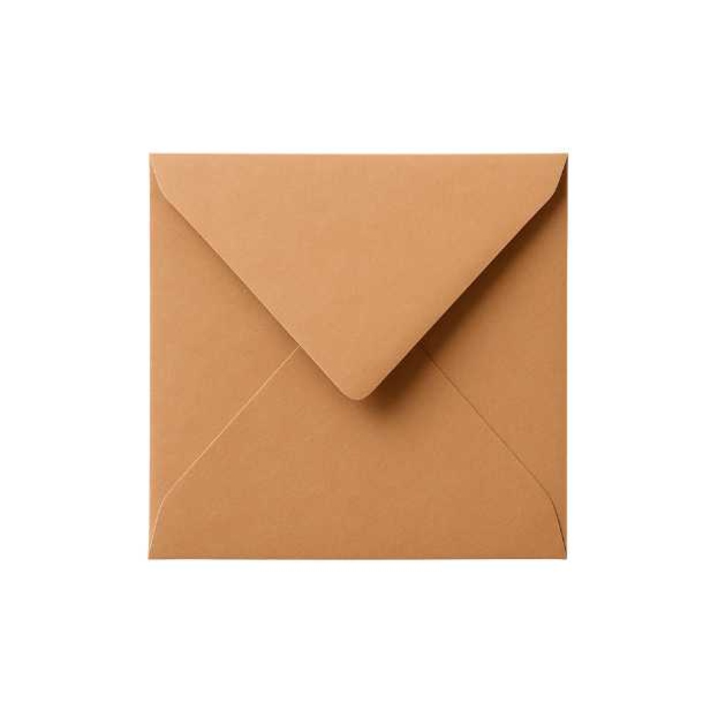 Enveloppen – bruin kraft -  14×14 cm - 10 stuks