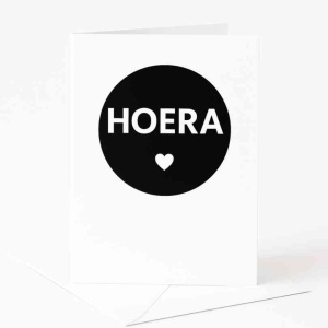 Wenskaart "Hoera" – 120 x 170 mm – Inclusief Envelop – FSC Papier