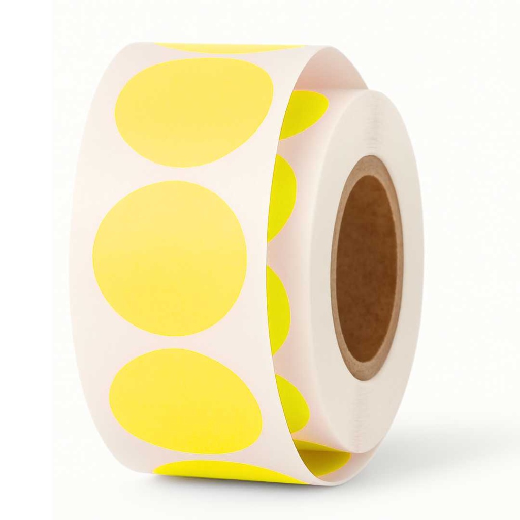 Etiketten – Rond 25mm – fluor geel – 1000 stuks