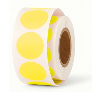 Etiketten – Rond 25mm – fluor geel – 1000 stuks
