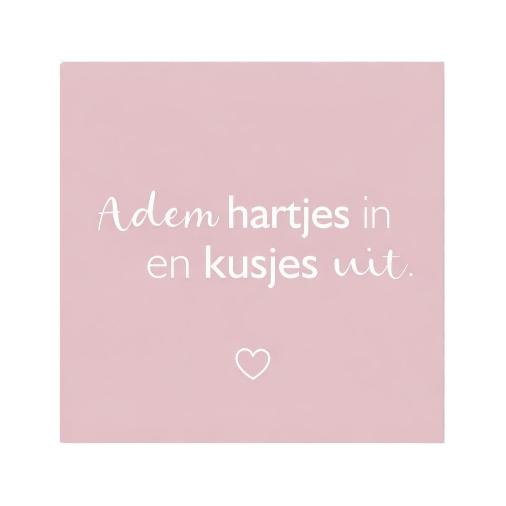 Wenskaart – “Adem hartjes in” – Inclusief Envelop
