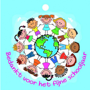 cadeaukaartje – Bedankt voor het fijne schooljaar (wereldbol)