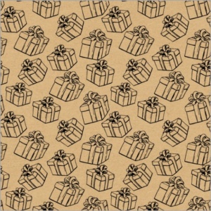 Papierrol – Kraft – kadootje print – 50cm x 150m
