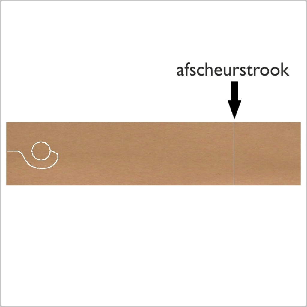 Kraftlabel  - product label - met afscheurstrook - 250 stuks - 130 x 28 mm
