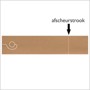 Kraftlabel  - product label - met afscheurstrook - 250 stuks - 130 x 28 mm