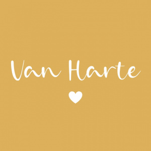 Wenskaart “Van harte” – 150 x 150 mm – Inclusief Envelop