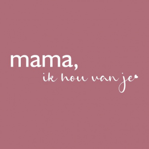 Wenskaart “Mama, ik hou van je” – 150 x 150 mm – Inclusief Envelop