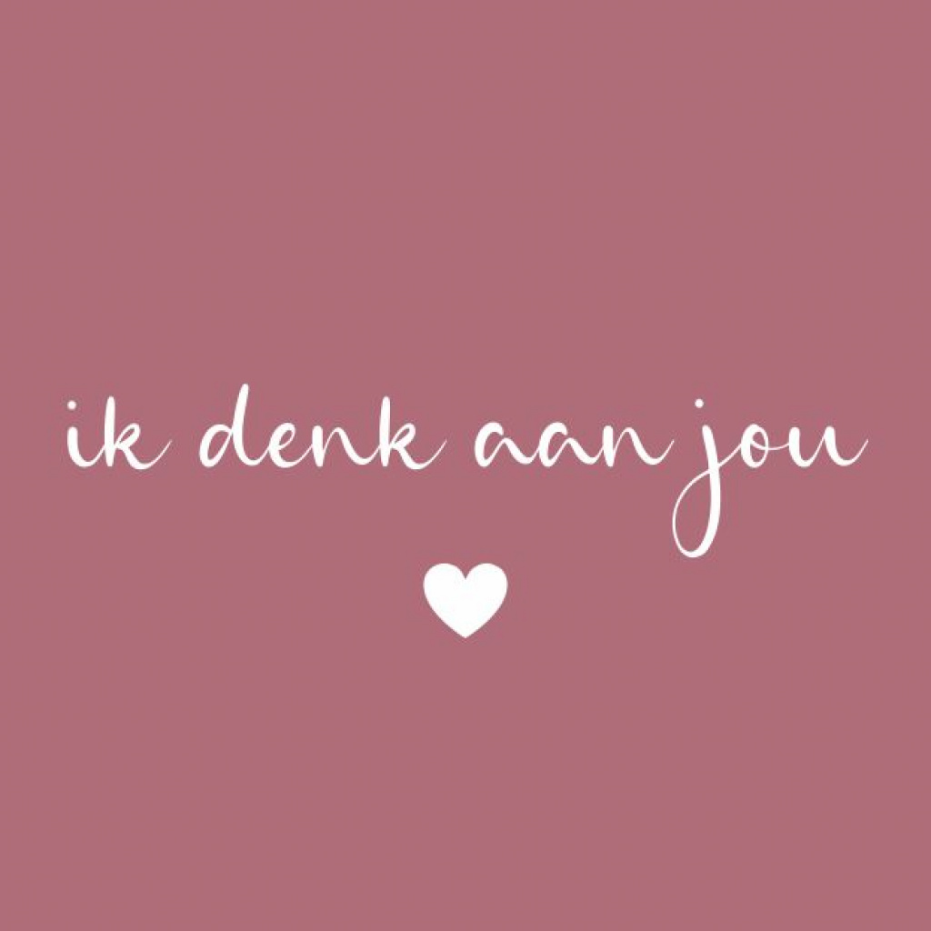 Wenskaart “Ik denk aan jou” – 150 x 150 mm – Inclusief Envelop