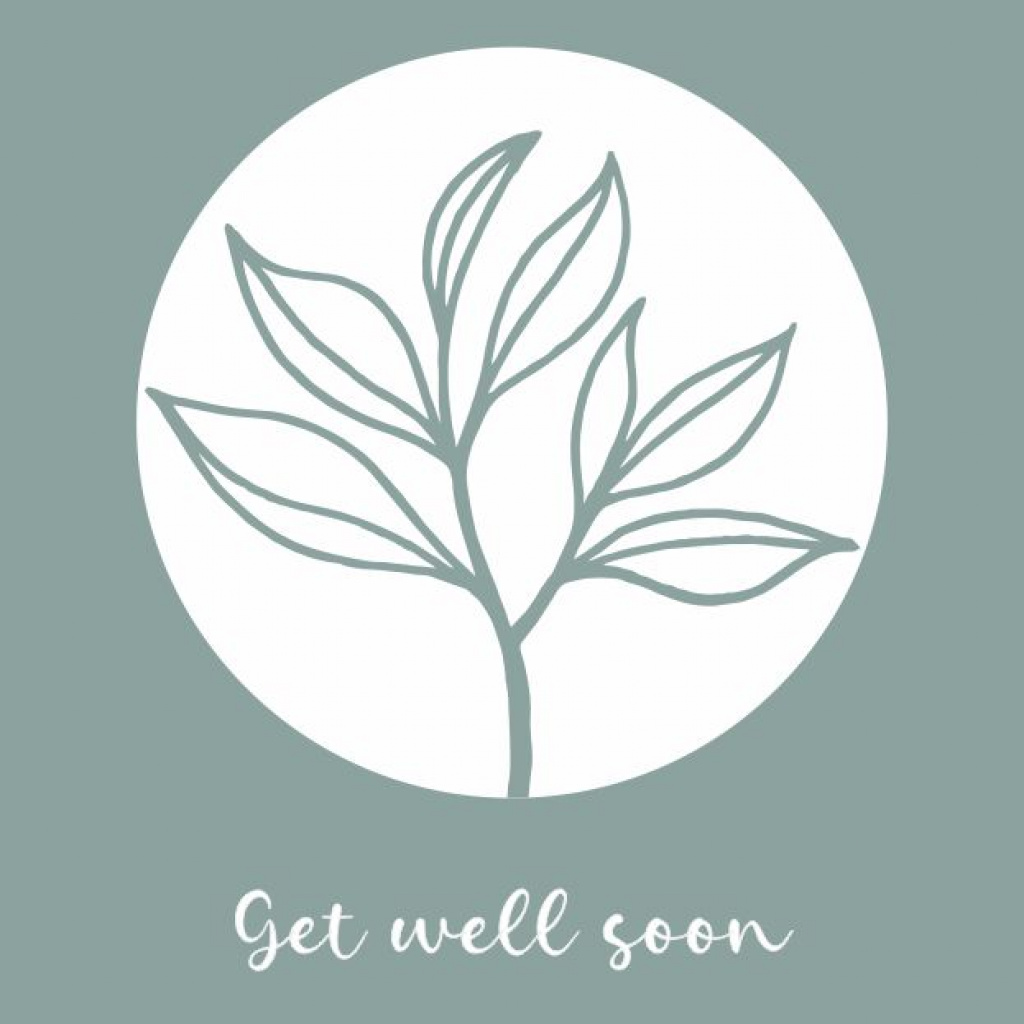 Wenskaart “Get well soon” – 150 x 150 mm – Inclusief Envelop