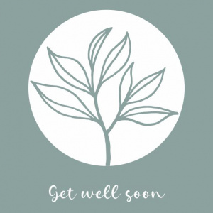Wenskaart “Get well soon” – 150 x 150 mm – Inclusief Envelop
