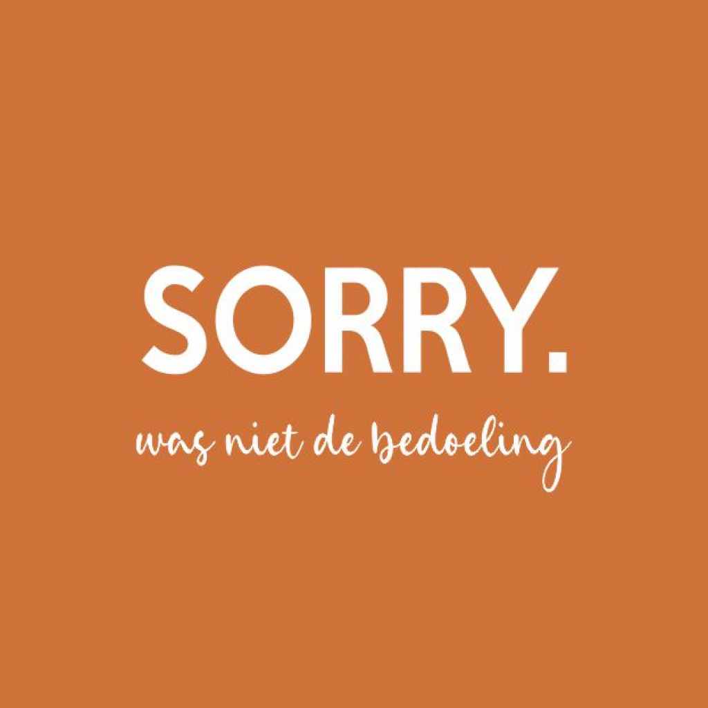 Wenskaart “Sorry” – 150 x 150 mm – Inclusief Envelop