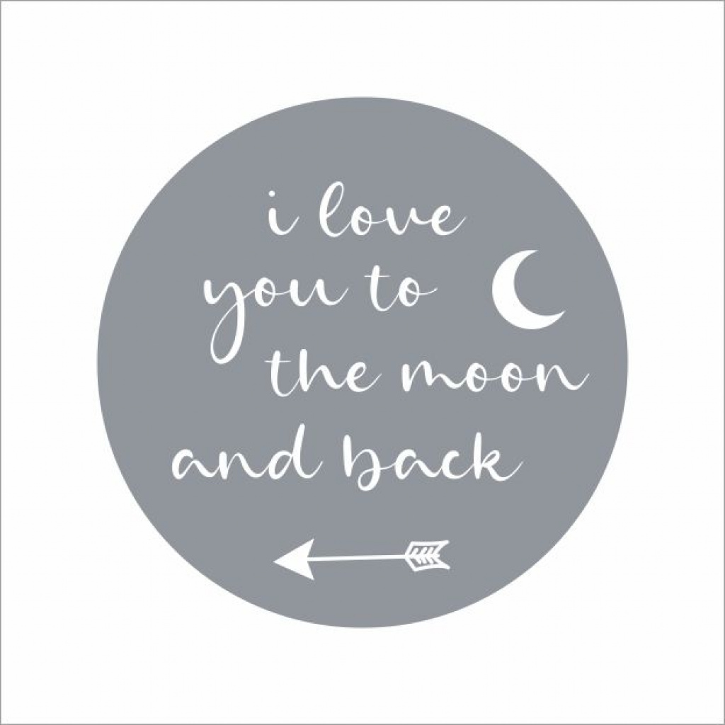 Wenskaart “Moon and back” – 150 x 150 mm – Inclusief Envelop