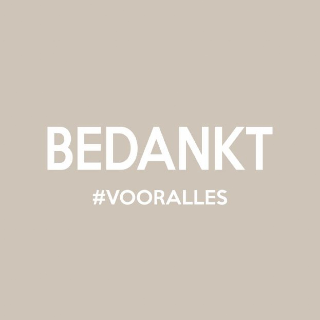 Wenskaart “Bedankt” – 150 x 150 mm – Inclusief Envelop