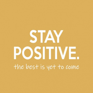 Wenskaart “Stay Positive” – 150 x 150 mm – Inclusief Envelop