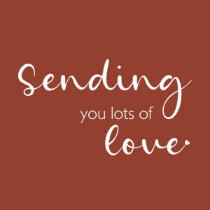 Wenskaart “Sending Love” – 150 x 150 mm – Inclusief Envelop