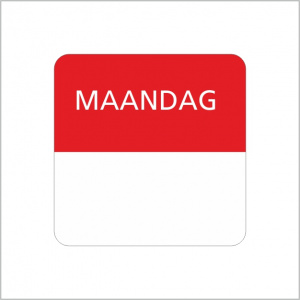 Codeeretiket – maandag – 25x25mm – 500 stuks