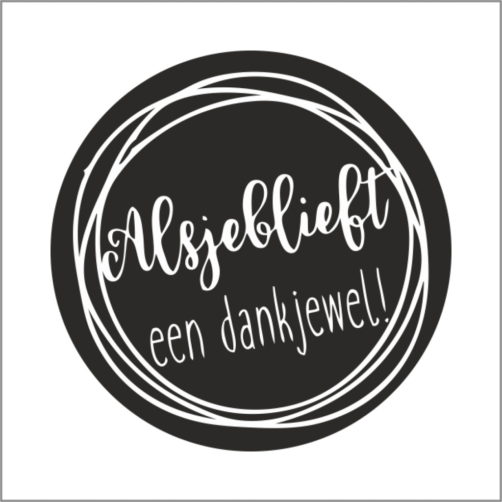 Stickers - Alsjeblieft super bedankt- Zwart - 47 mm - 500 Stuks - Gelegenheidsetiketten - Sluitzegels