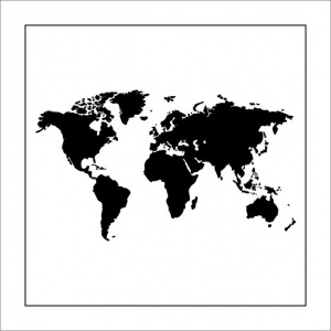 Decoplaatje – wereldkaart – met houder
