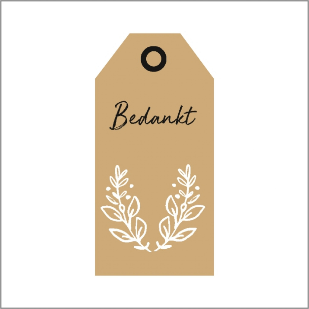 Cadeaukaartje – op kraftpapier - Bedankt