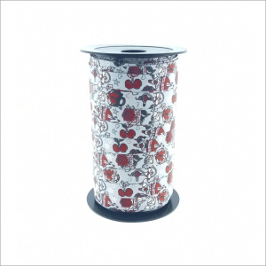 Krullint – tattoo – wit-rood – 10mm x 50m