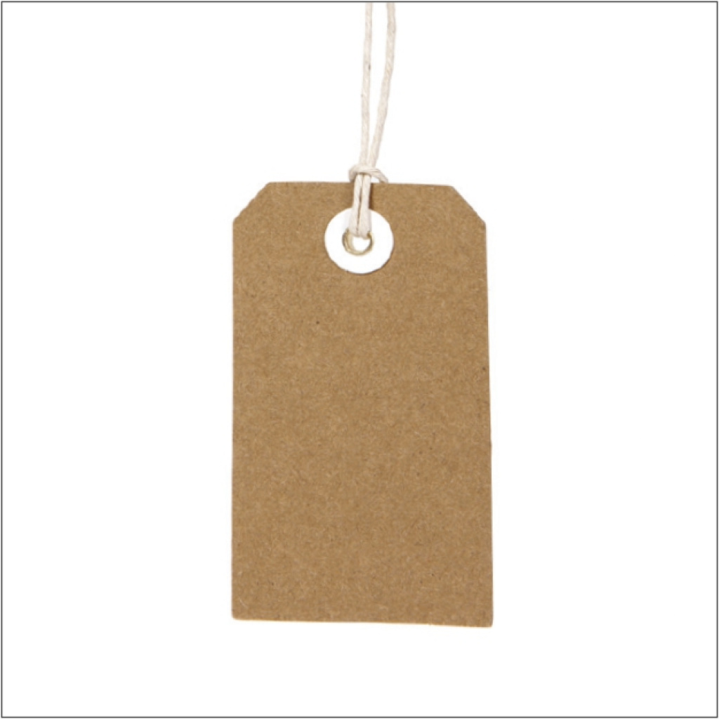 Label met touw – kraft - 48 stuks