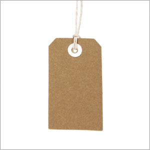 Label met touw – kraft - 48 stuks