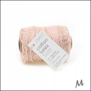 Lurex-koord – rose - 50 meter