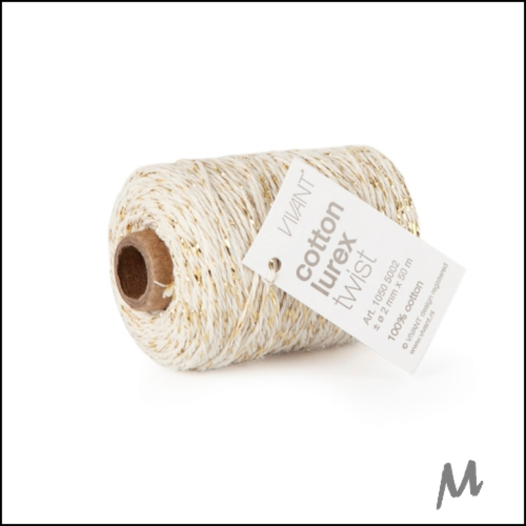 Lurex-koord – creme - 50 meter