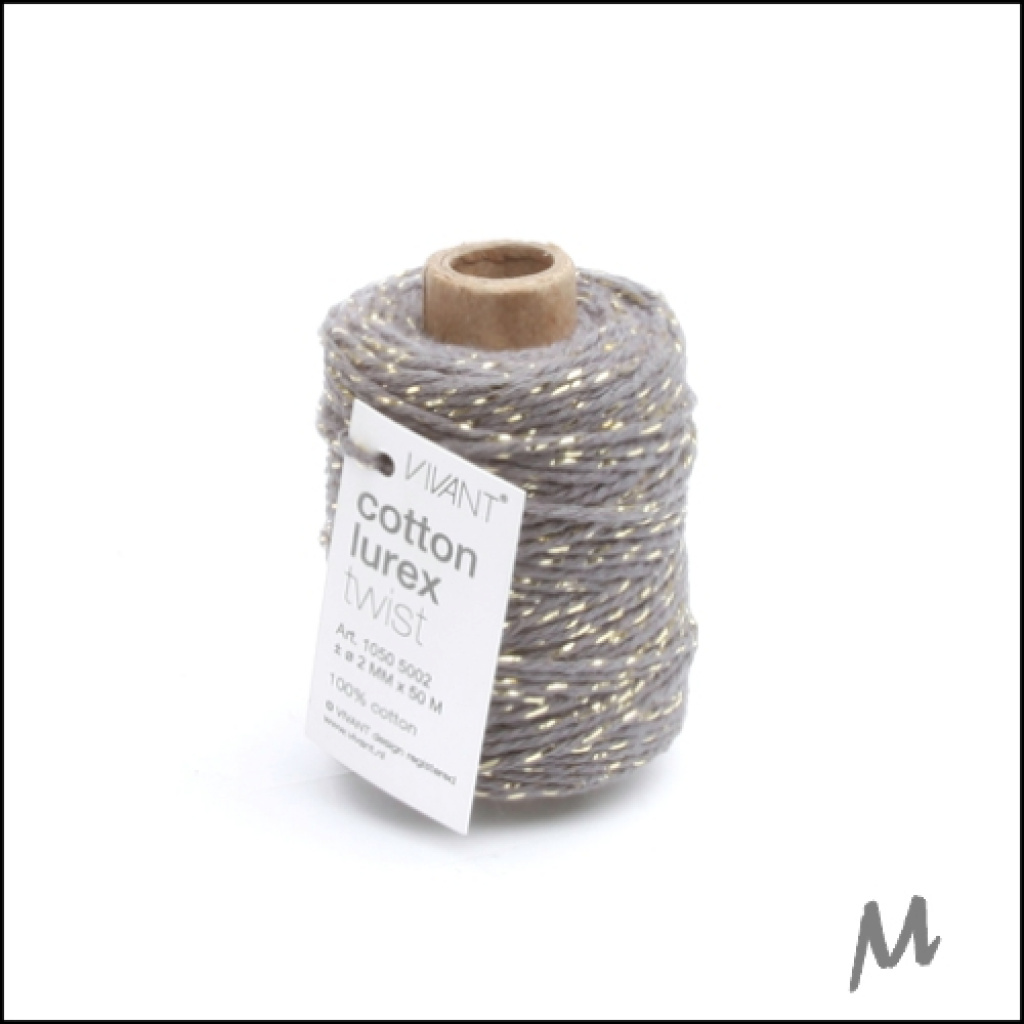 Lurex-koord – dark grey - 50 meter