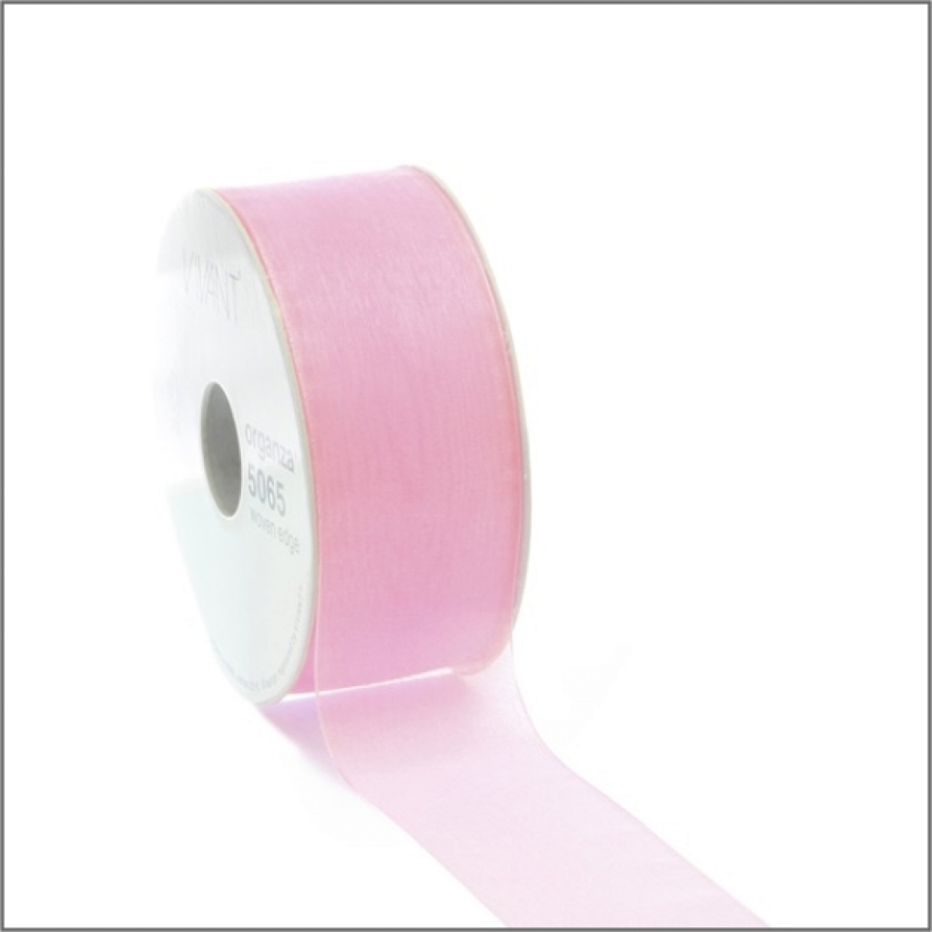 Organza Lint – roze – 25mm x 50 meter