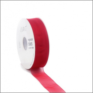 Organza Lint – warm rood – 25mm x 50 meter