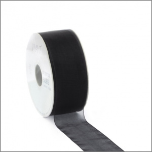 Organza Lint – zwart – 25mm x 50 meter