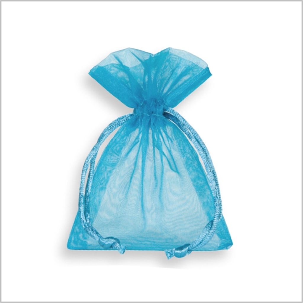 Organza zakje – 9 x 12cm – per 10 stuks – turquoise
