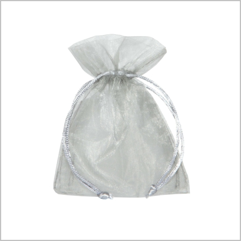Organza zakje – 9 x 12cm – per 10 stuks – grijs