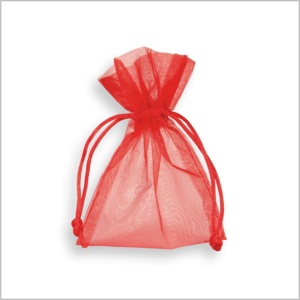Organza zakje – 9 x 12cm – per 10 stuks – rood