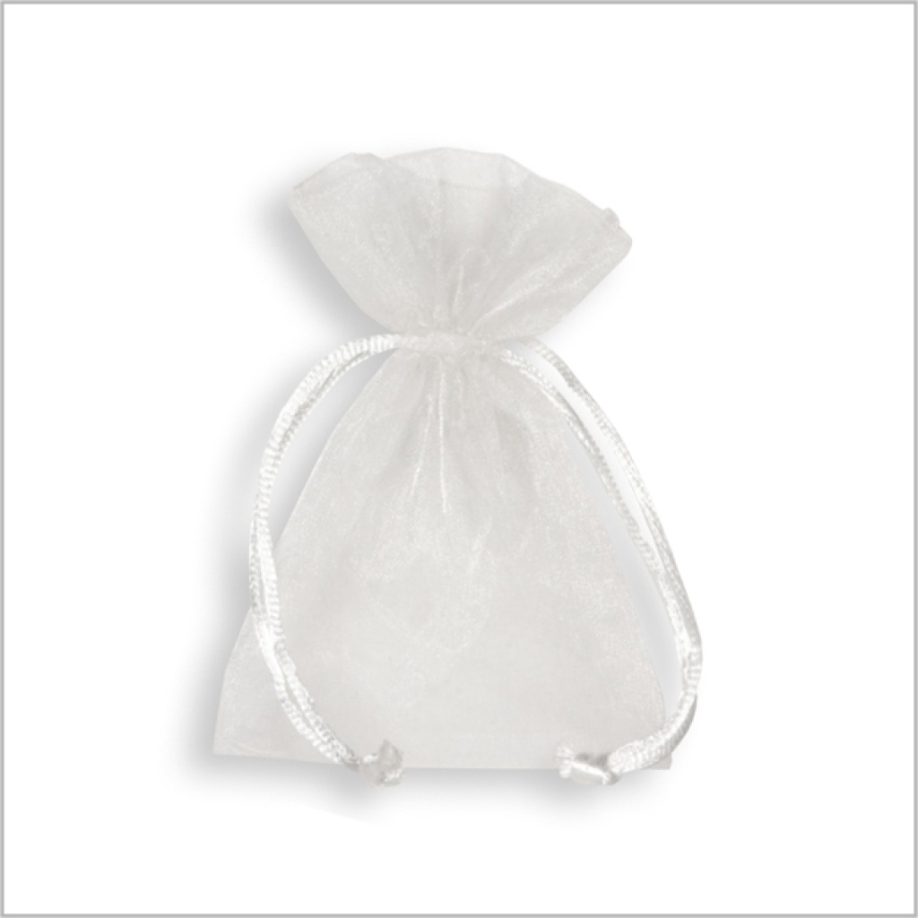 Organza zakje – 9 x 12cm – per 10 stuks – wit