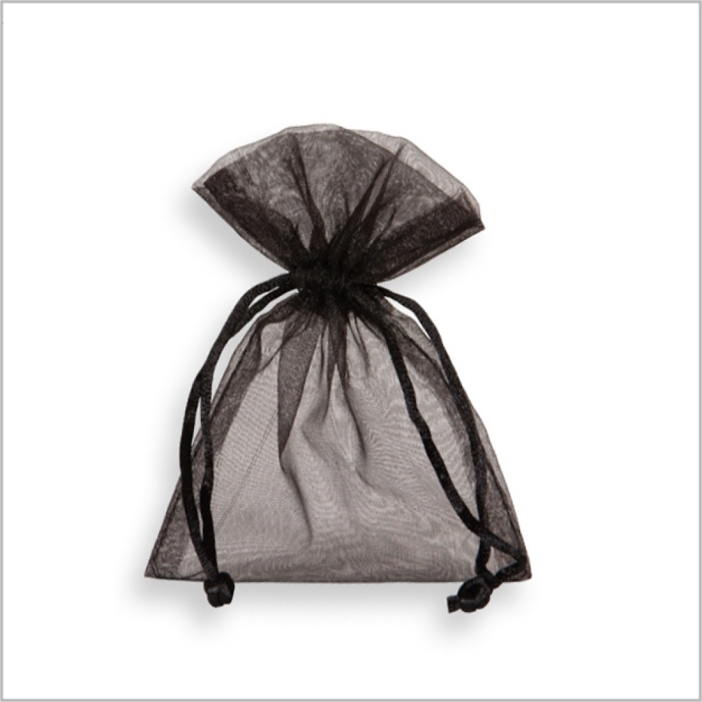 Organza zakje – 9 x 12cm – per 10 stuks – zwart