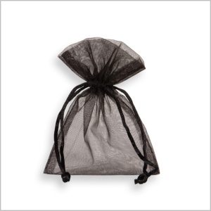 Organza zakje – 9 x 12cm – per 10 stuks – zwart