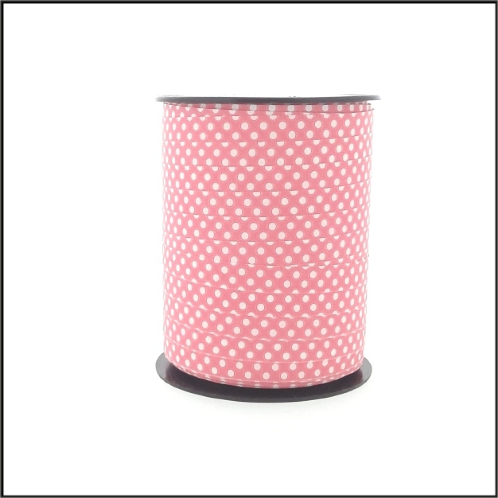 Krullint - Stip - 10 mm x 250 meter - Zacht roze