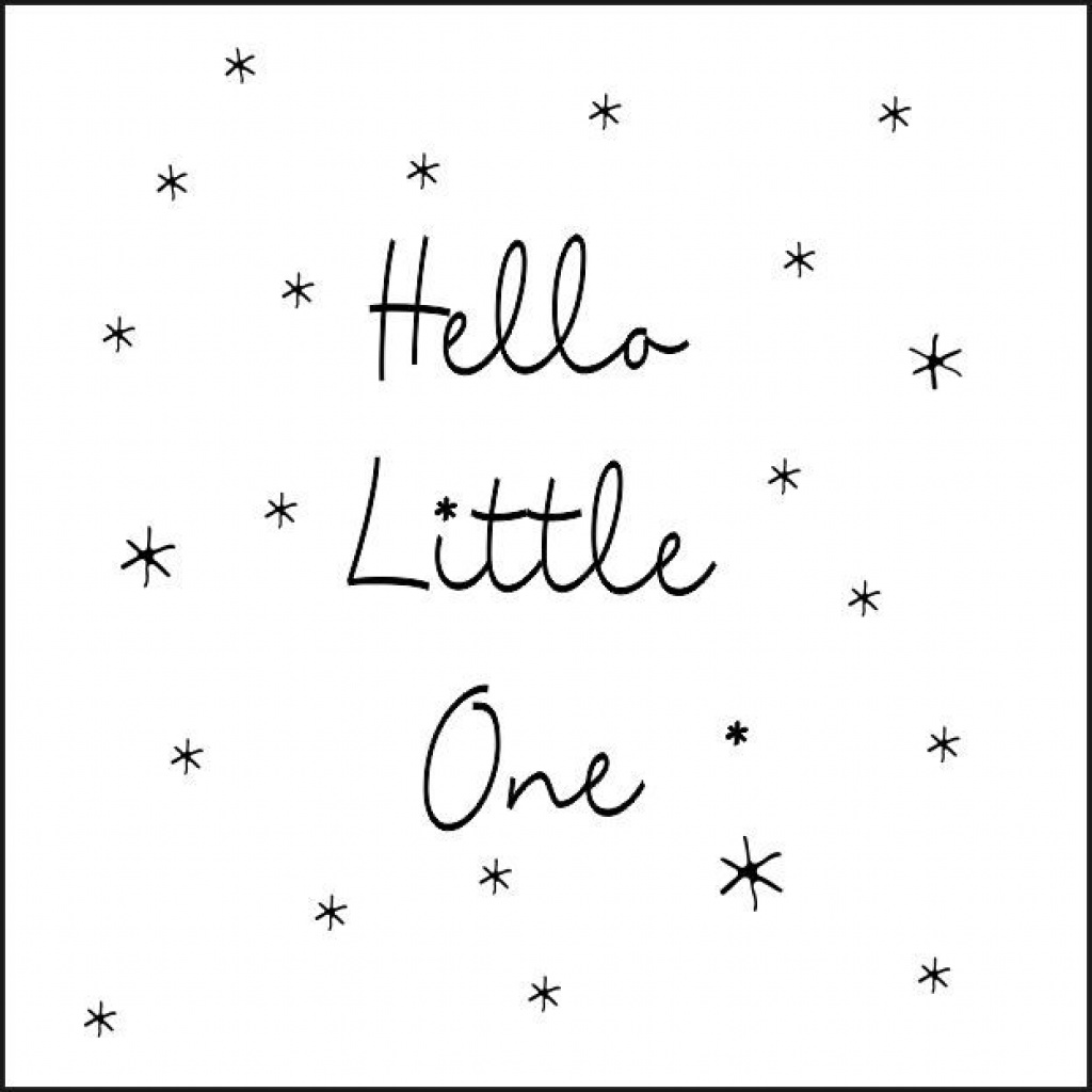 Wenskaart “Hello little one” – 150 x 150 mm – Inclusief Envelop
