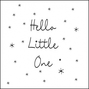Wenskaart “Hello little one” – 150 x 150 mm – Inclusief Envelop
