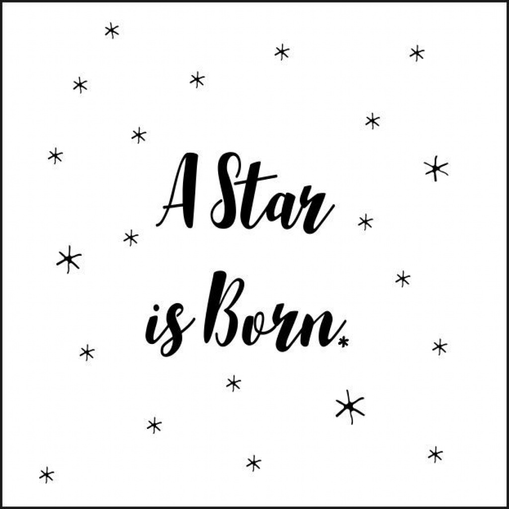 Wenskaart “A star is born” – 150 x 150 mm – Inclusief Envelop
