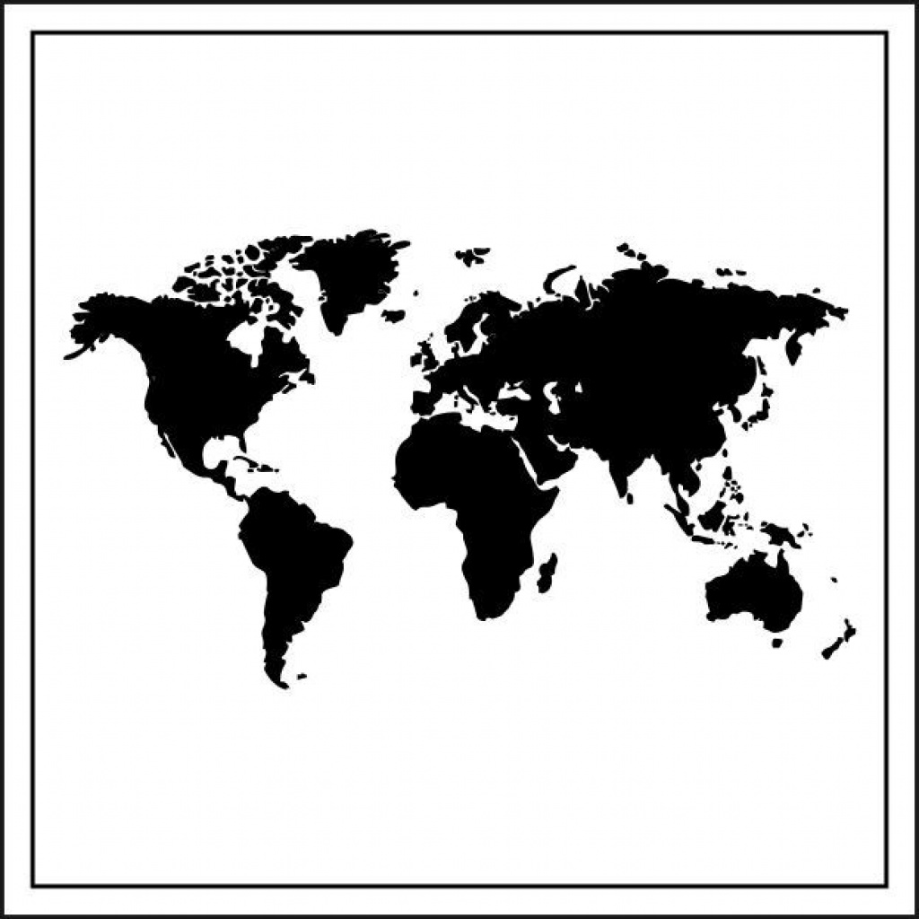 Wenskaart “wereldkaart” – 150 x 150 mm – Inclusief Envelop