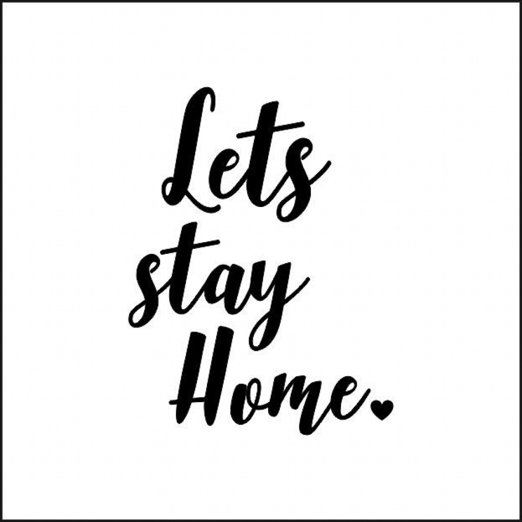 Wenskaart “Lets stay home” – 150 x 150 mm – Inclusief Envelop