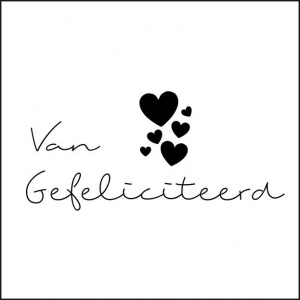 Wenskaart “Van harte gefeliciteerd” – 150 x 150 mm – Inclusief Envelop