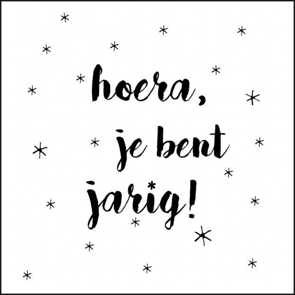 Wenskaart “Hoera jij bent jarig” – 150 x 150 mm – Inclusief Envelop