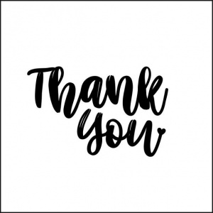 Wenskaart “Thank you” – 150 x 150 mm – Inclusief Envelop